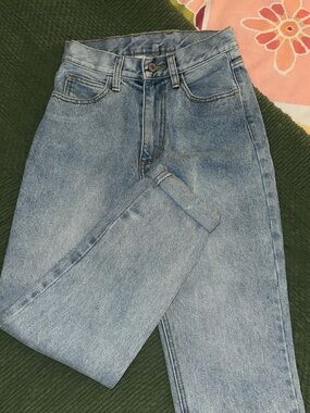 Light Wash High-Rise Straight Jeans